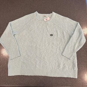 NEW LL Bean Women's Cotton Roll Neck‎ Sweater 3X Turquoise